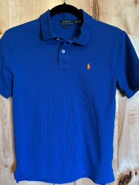 Boys Polo Ralph Lauren Polo Shirt 100% Cotton L 14/16 Classic Fit Blue